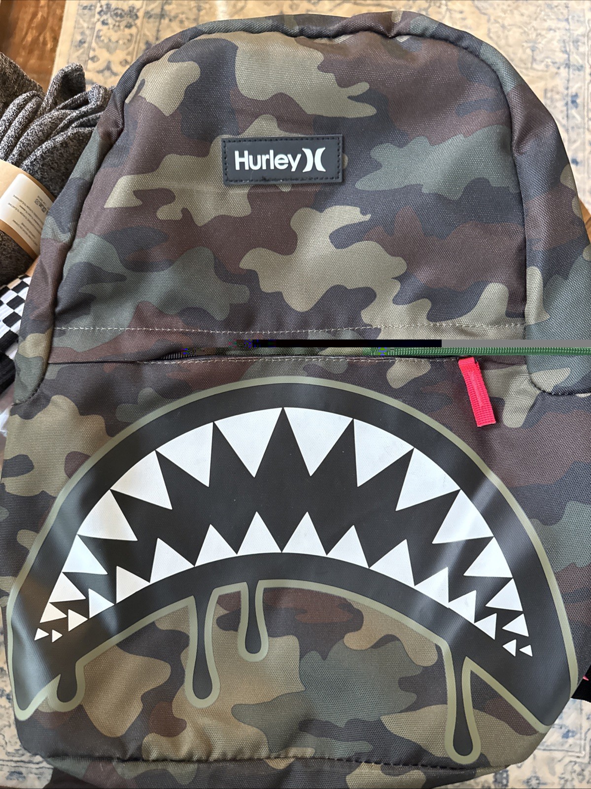 Hurley Bookbag Sharkbite Backpack Camo Holds Laptop Bottle Pocket