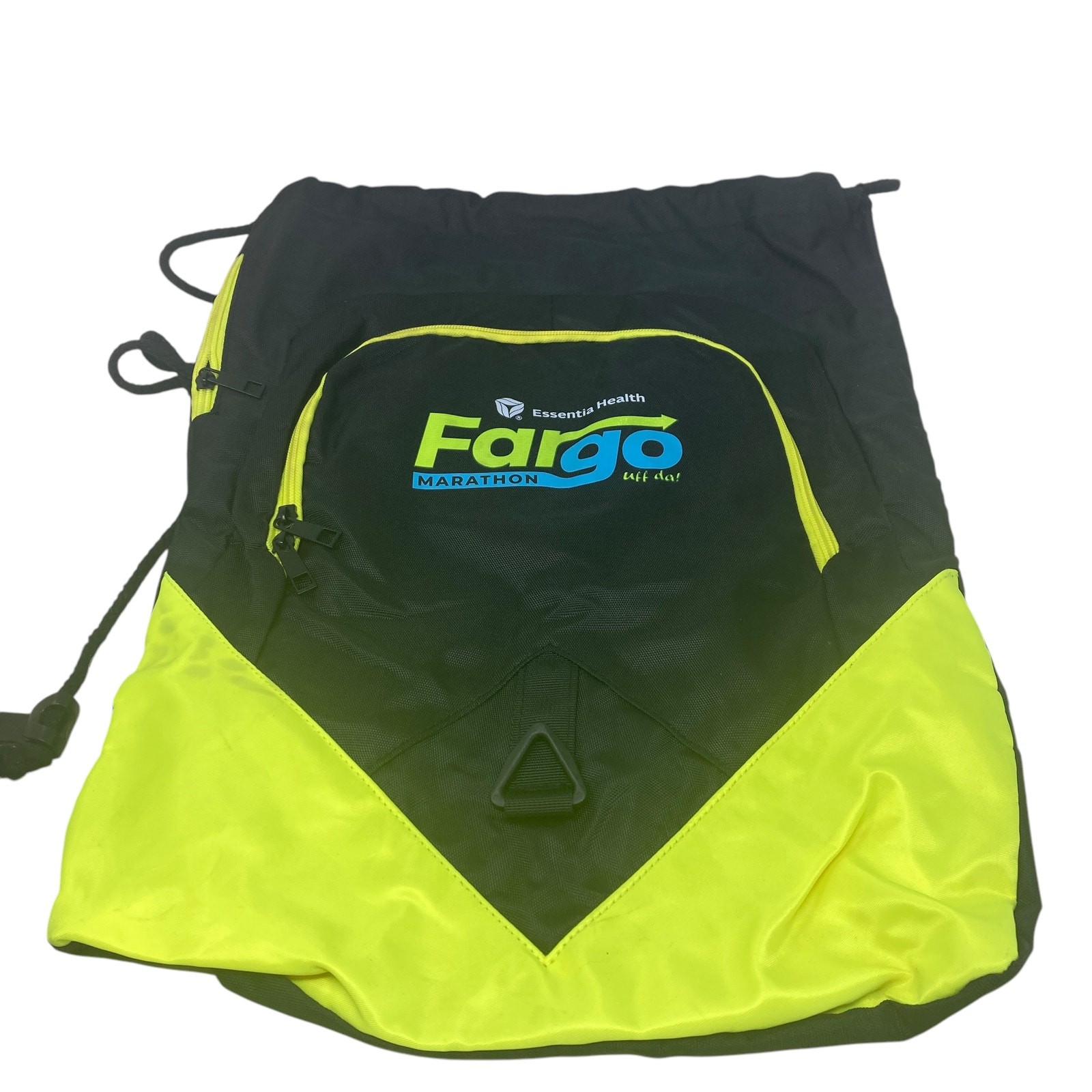 Fargo Marathon Running Tote Bag Black Yellow Neon Lightweight