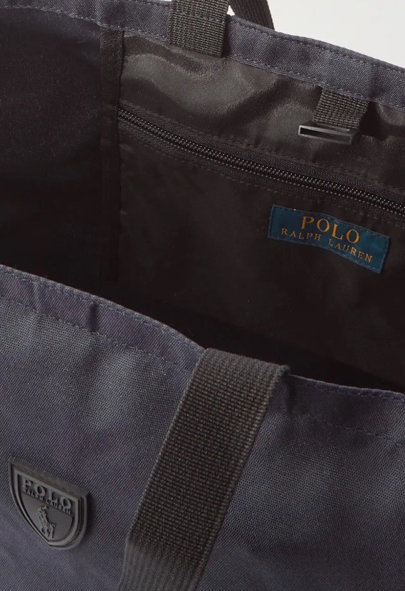 RALPH LAUREN Logo-Appliquéd Recycled Canvas Tote Men Bag Black