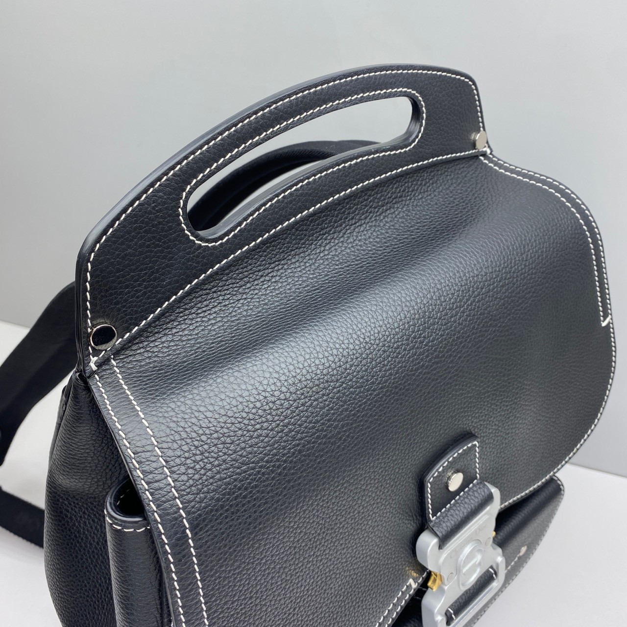 Dior Pre-Owned Authentic Gallop Black Leather Backpack 40x28x12cm