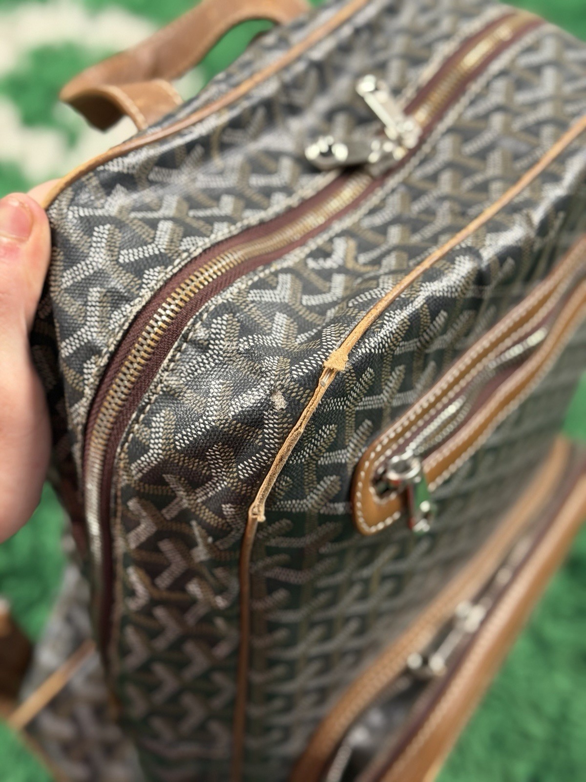 Goyard Goyardine Canvas Leather Brown Tan Men’s Backpack – SUPER RARE