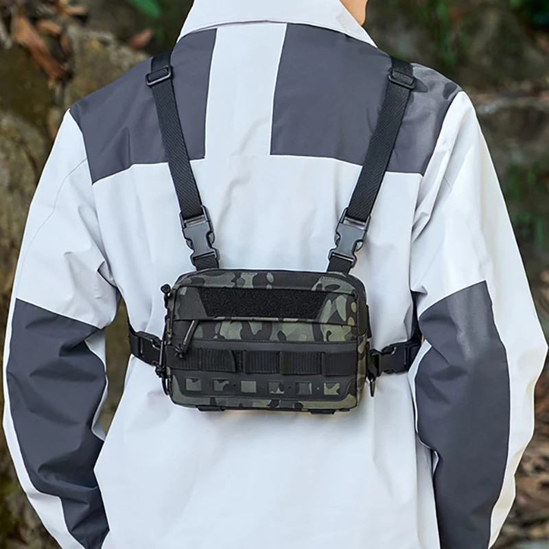 Tactical Men’s Chest Bag Fishing Vest Backpack Travel Molle Nylon Camping Climbi