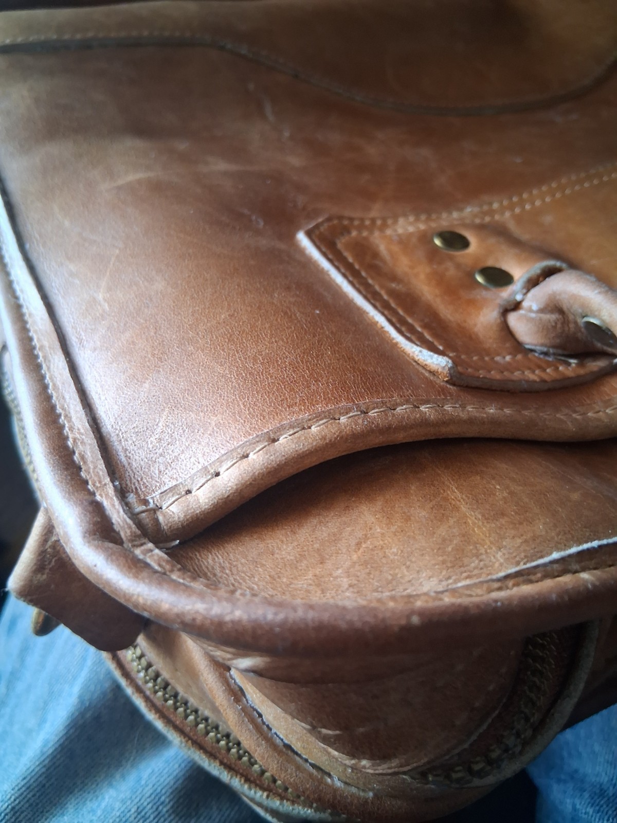 Orvis Briefcase Satchel Bag Brown Leather Vintage Gokey Style