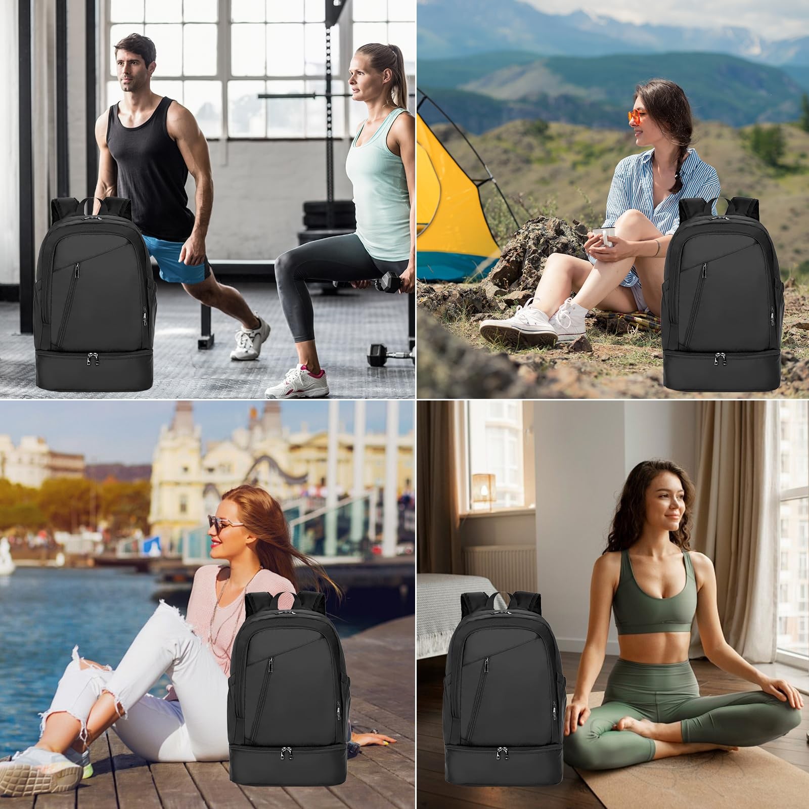 Gym Backpack for Men,Waterproof Gym Bag With Shoe Compartment Lightweight Tra…