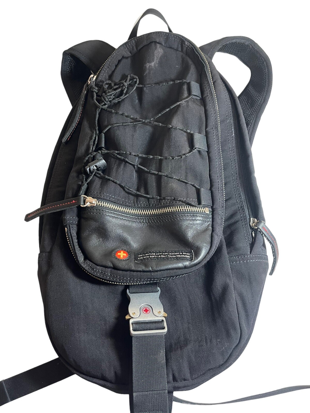 Tough Jeans Inc Backpack with cow hide leather 17 Inches