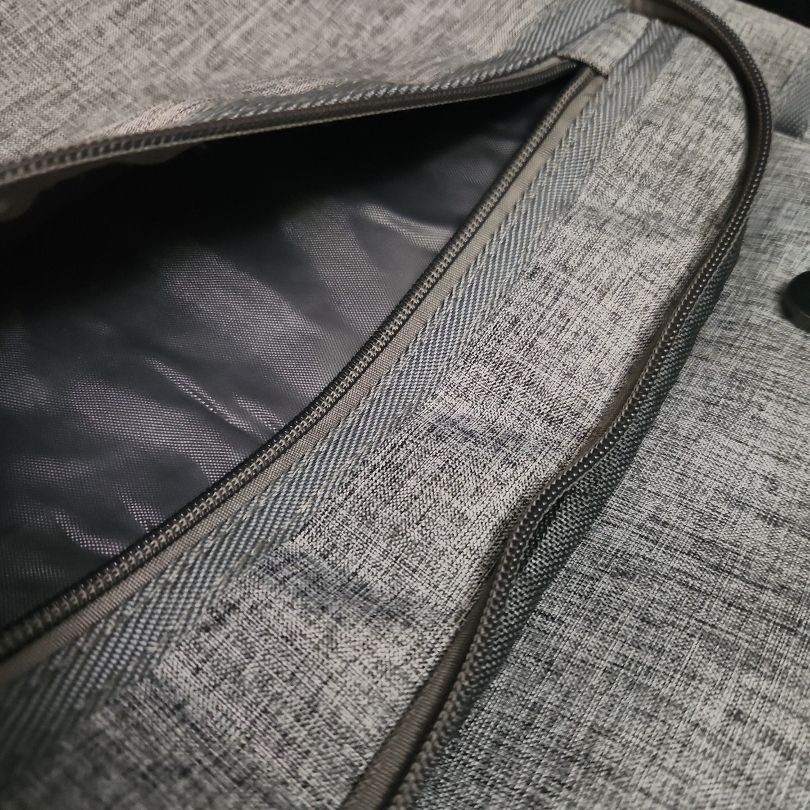 HFSX Light Grey Heathered Backpack USB Port Modern Minimalist Travel Chic