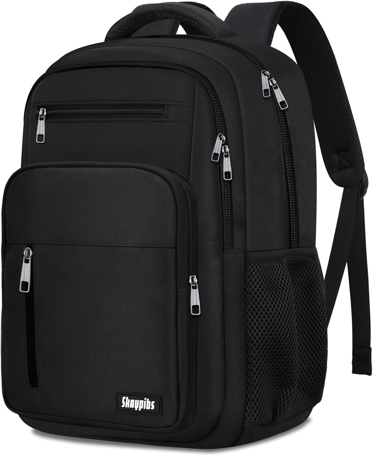 Black Backpack for Men Women, Laptop Travel Backpacks with Reinforced Straps, Sc