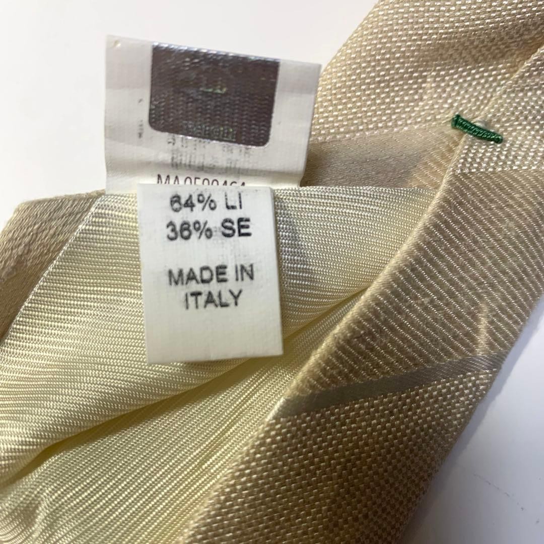 LUIGI BORRELLI Tie White Beige 8cm Width Made in Italy