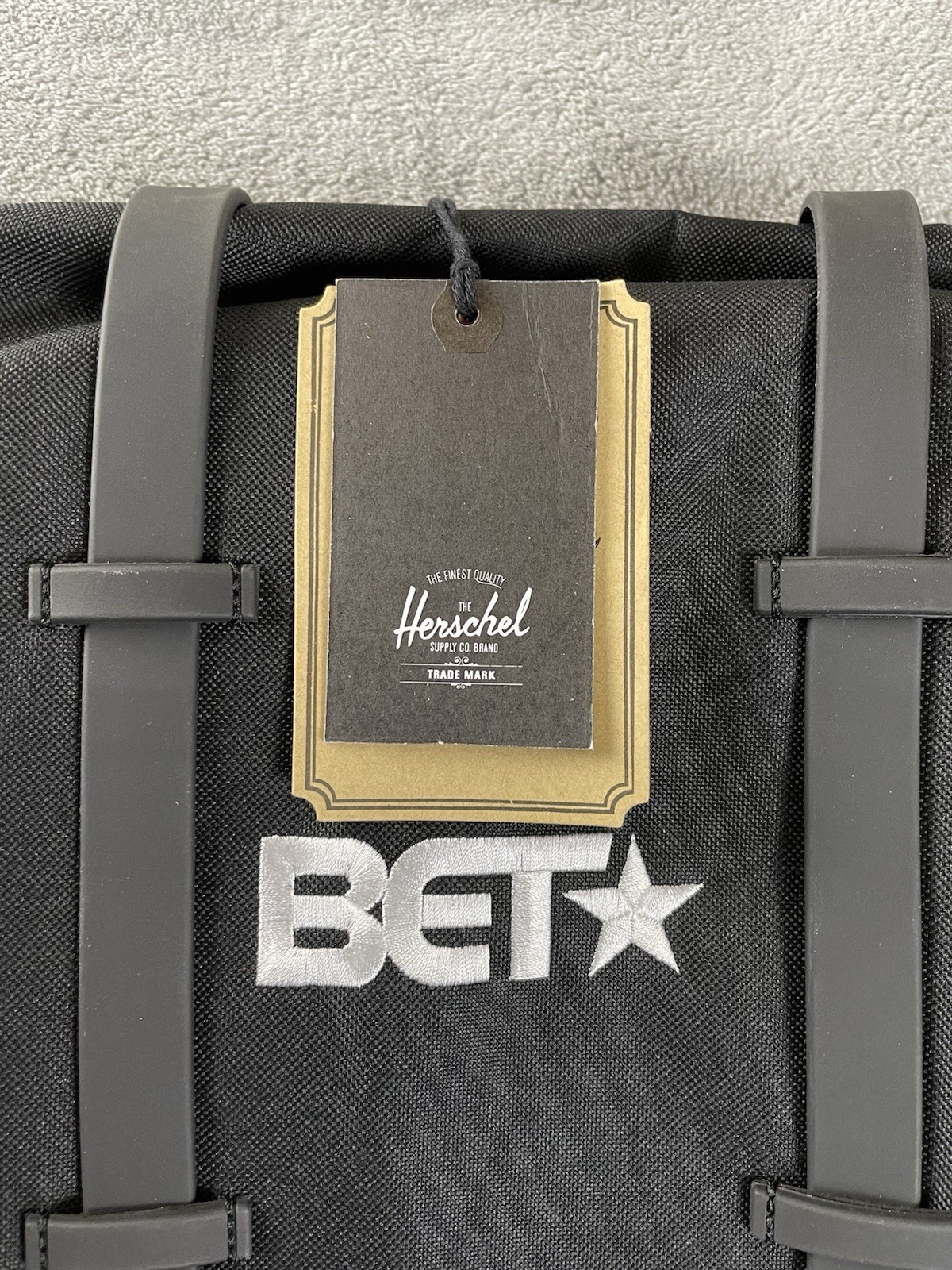 Herschel Supply Co Little America Black Backpack Rucksack B E T Embroidered NWT