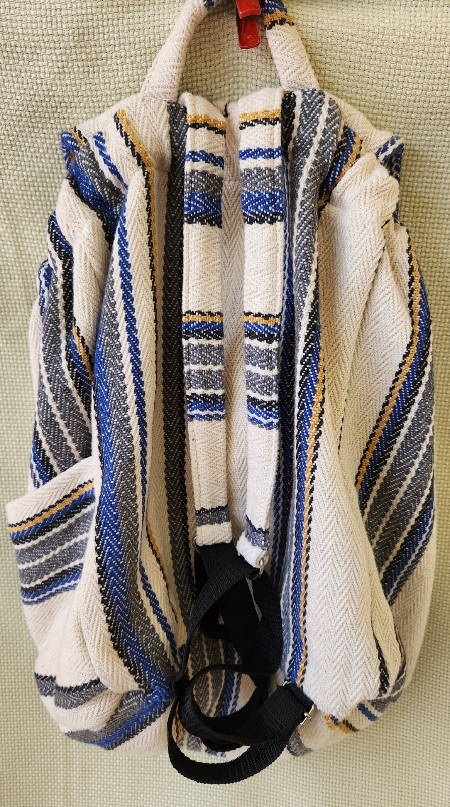 Original Senor Lopez Baja Backpack Striped Mexican Hippie Boho Beach Bag Recycle