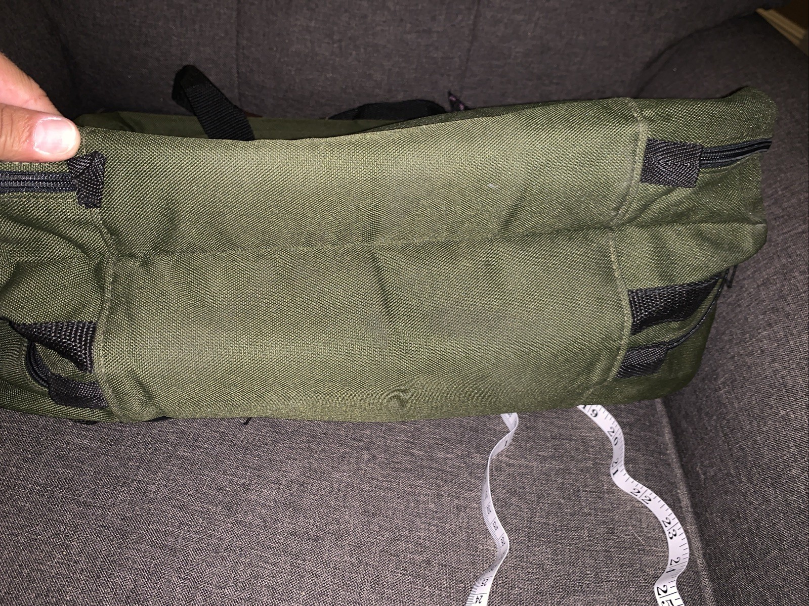 Orvis Messenger Bag Green/Brown Zip Crossbody Shoulder Strap Inner/Outer Pockets