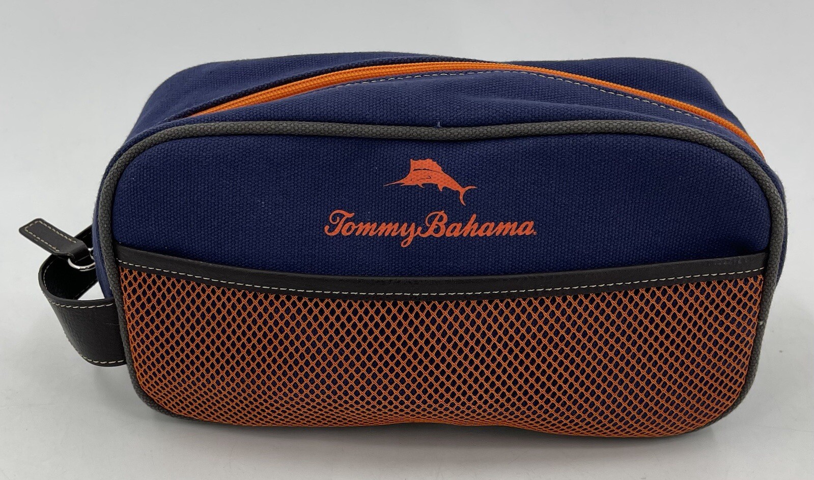 Tommy Bahama Men’s Toiletries Travel Bag Orange & Blue (Gators) Fabric 10 X 4.5”