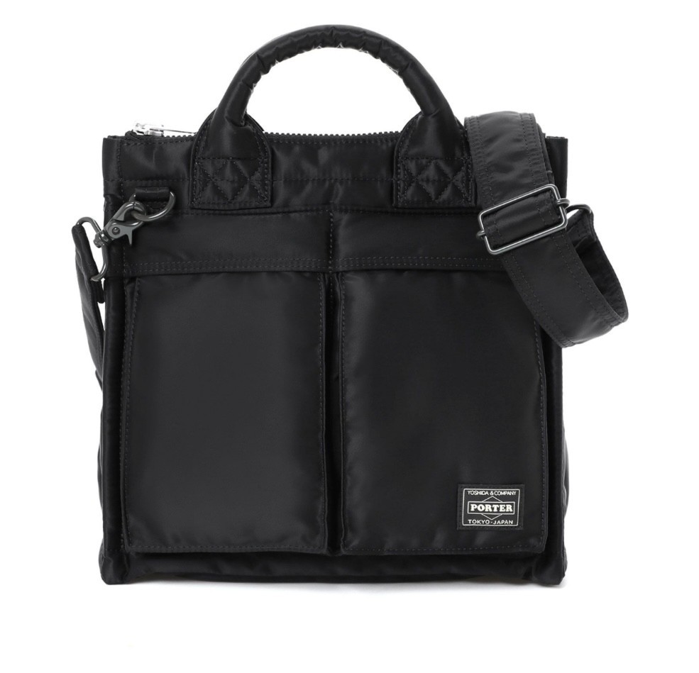 PORTER YOSHIDA TANKER Square Tote Bag Black 622-27844 Unisex Made in Japan