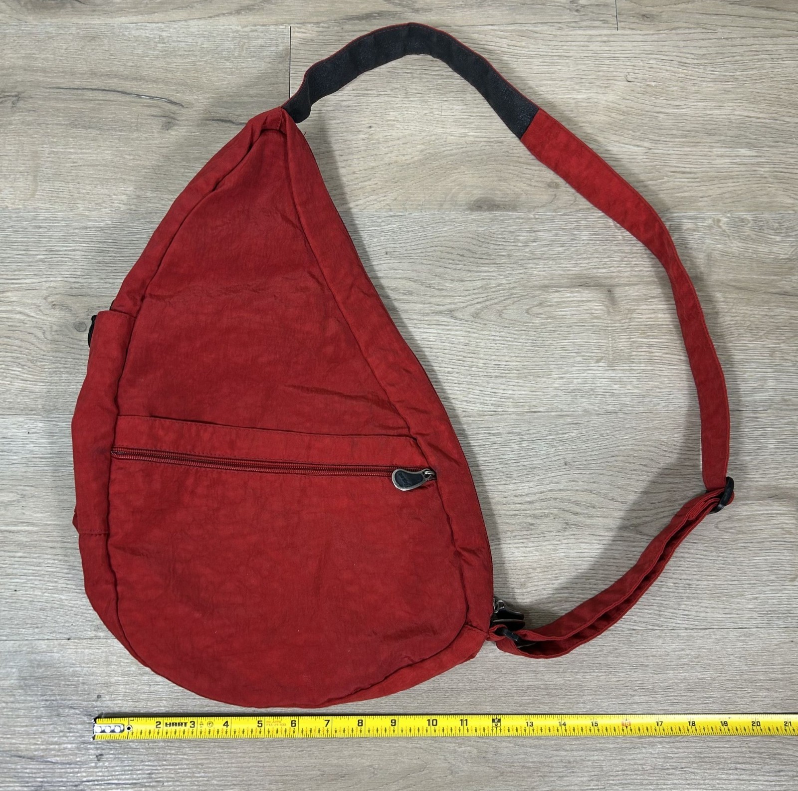 Ameribag Classic Healthy Red Zip Back Sling Single Strap Backpack Made USA