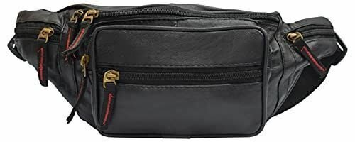 Fanny Pack Waist Bag Multifunction Real Leather Hip Bum Bag Travel Pouch for Men