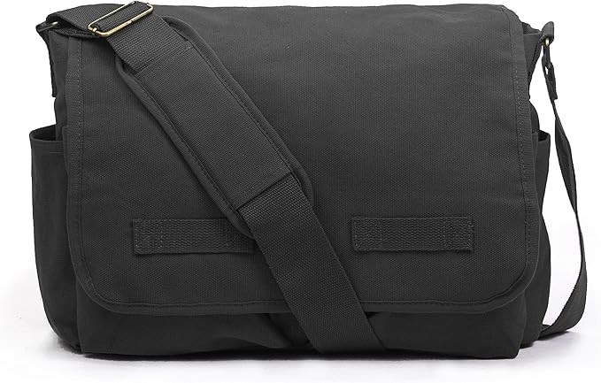 Classic Vintage Messenger Bag – Original Heavyweight Cotton Canvas Shoulder Bag