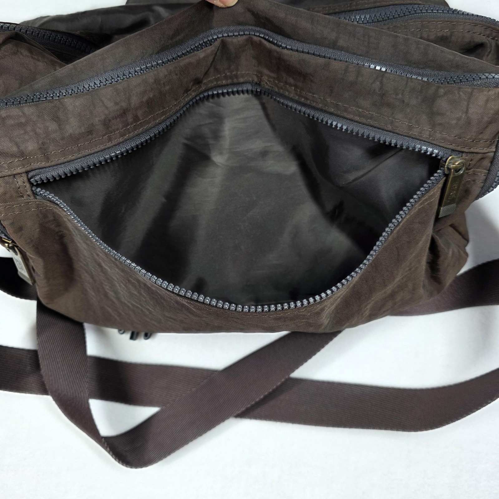 Camel Active Messenger Bag Mens Brown Nylon Crossbody Organizer Travel Commute