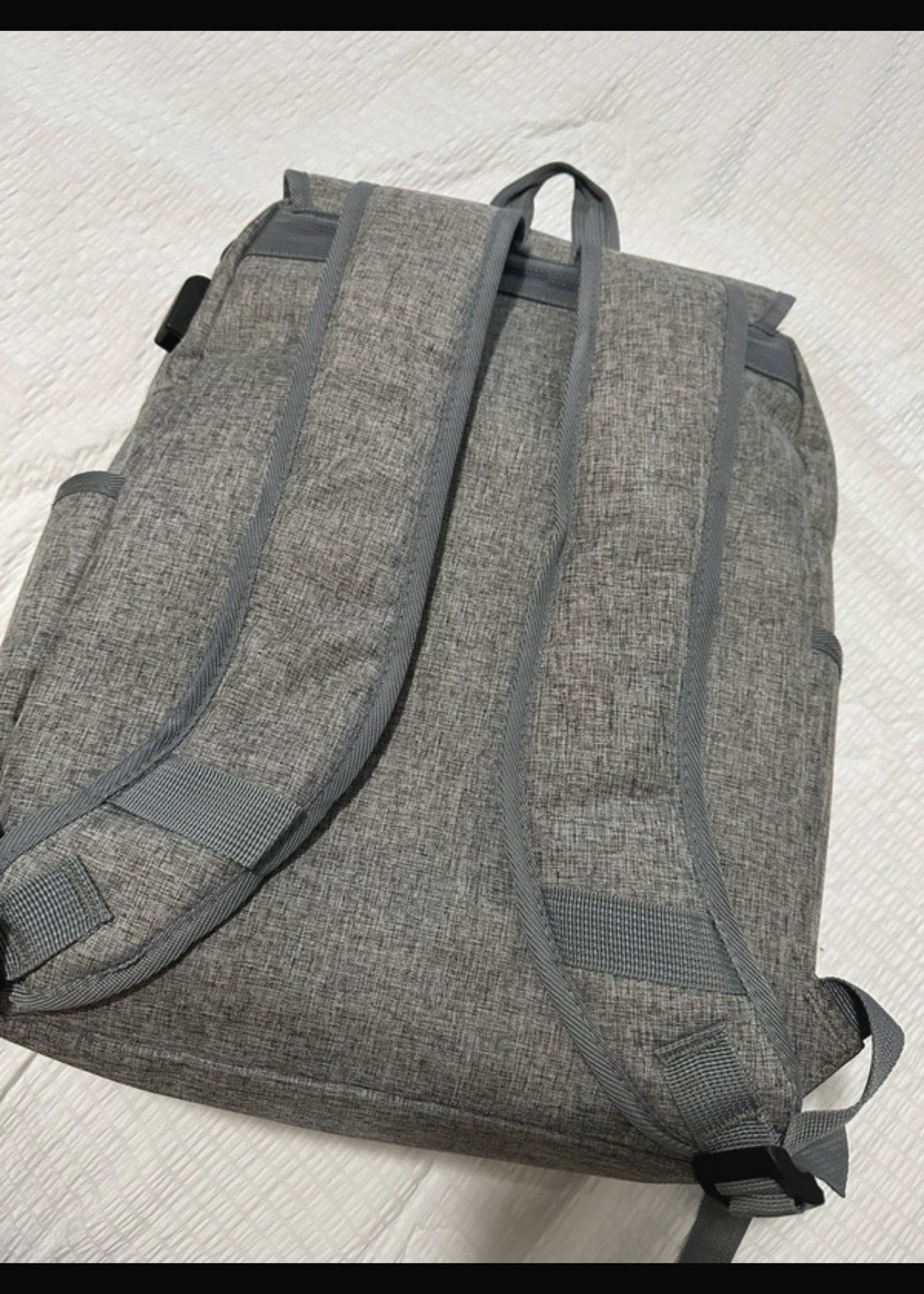 HFX Gray Backpack Buckle Flap Zip Front Pocket, Padded Adjustable Straps