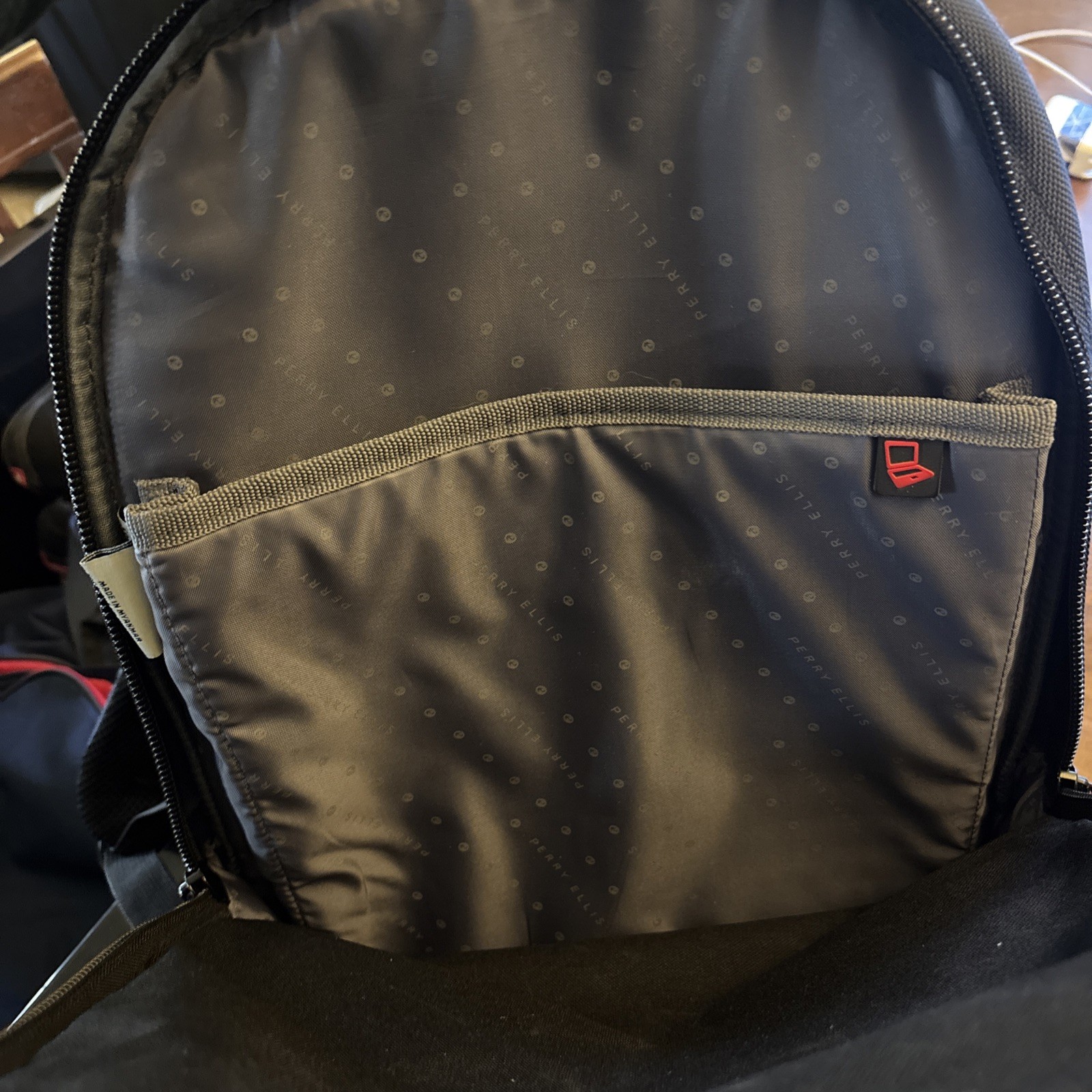 Perry Ellis Portfolio Backpack Laptop Bag Travel Work Multi Pocket Mens 18in
