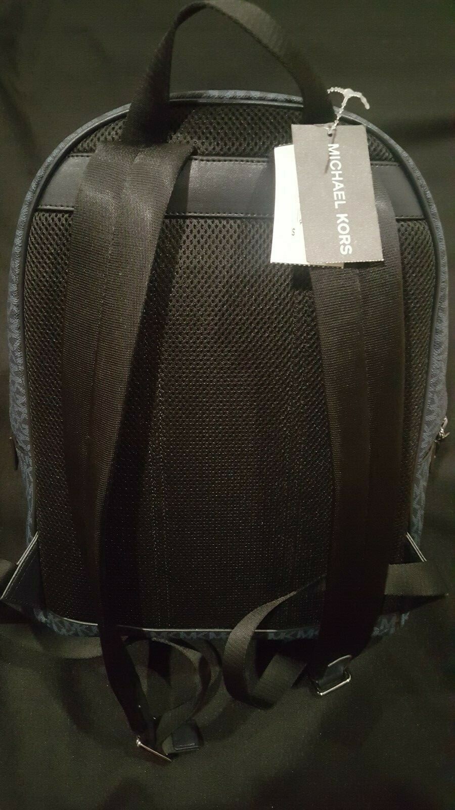 Michael Kors Pattern Medium Unisex Backpack Black/Blue/Teal/White, Retail $548