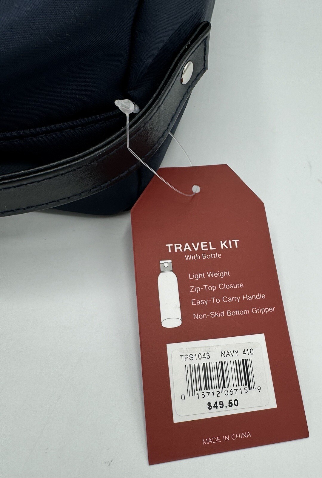 PERRY ELLIS PORTFOLIO Men’s Nylon Handle Travel Zip-Kit Bag, Navy, NWT