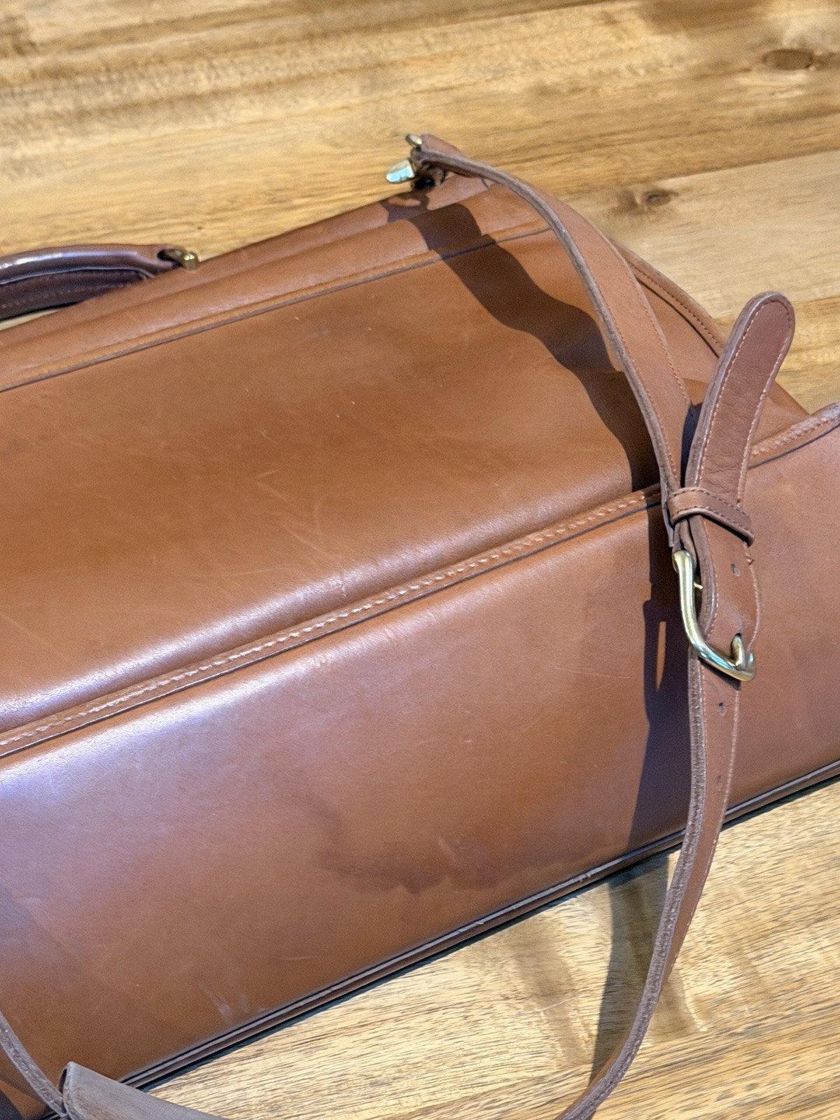 Coach Beekman Briefcase Large British Tan Vintage Leather Bag 5266 USA