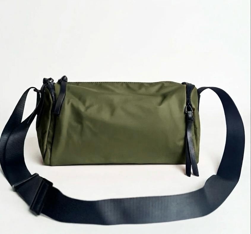 Olive Green Crossbody Bag for Men Waterproof Travel Shoulder Sling Messenger