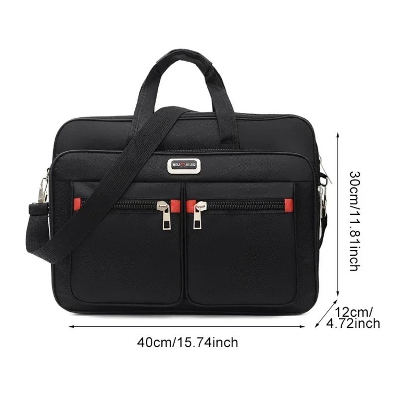 Men Large Capacity Business Briefcase Portable Versatile Shoulder Bag Multiple