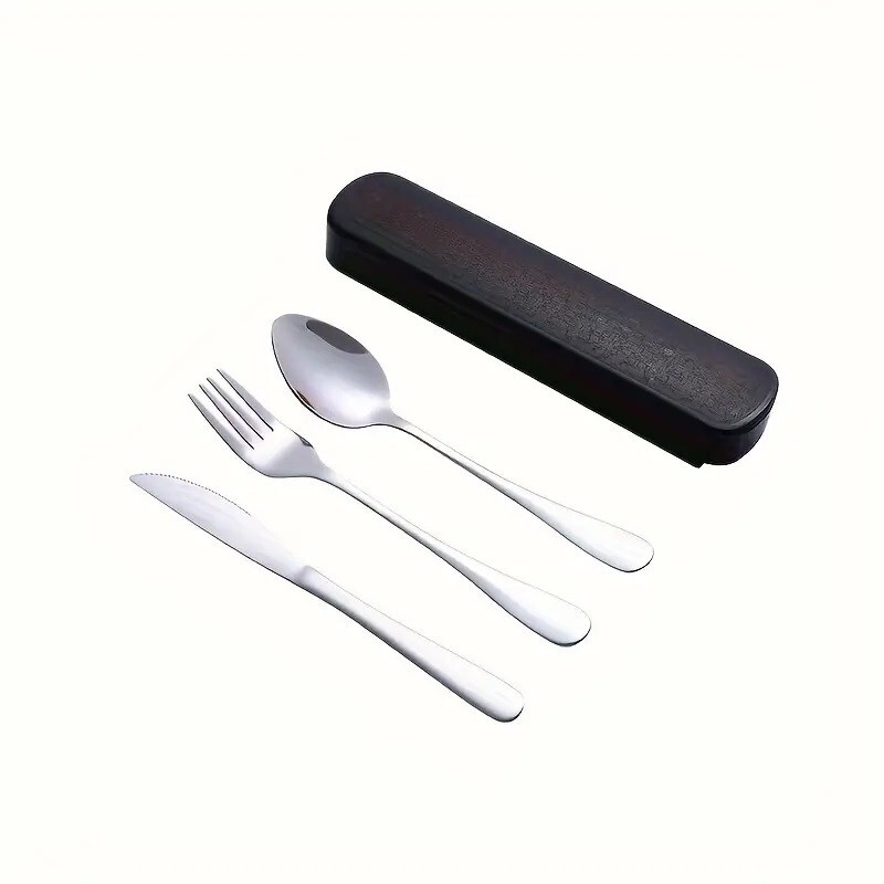 Clear Handbags With Side Bottle Pockets and 3pcs Stainless Steel Travel Cutlery