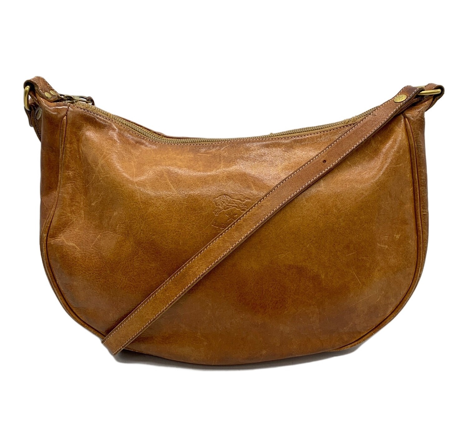 IL BISONTE Shoulder bag Brown Leather Vintage look