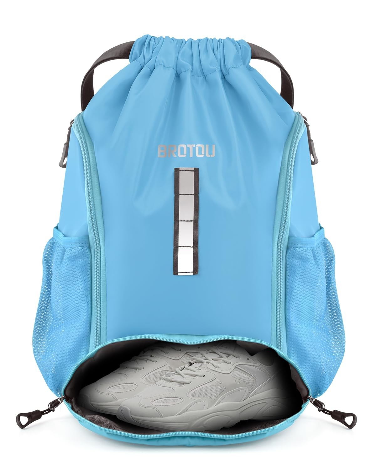BROTOU Lake Blue Reflective Strip Backpack