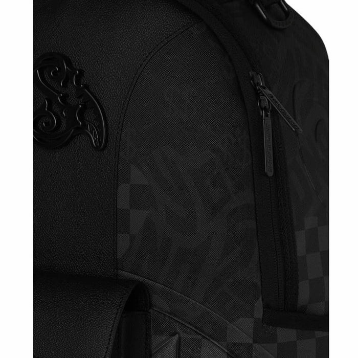 SPRAYGROUND LIMITED EDITION BACKPACK 3AM MIX UP V2 ALL BLACK SMOKE FAUX LEATHER