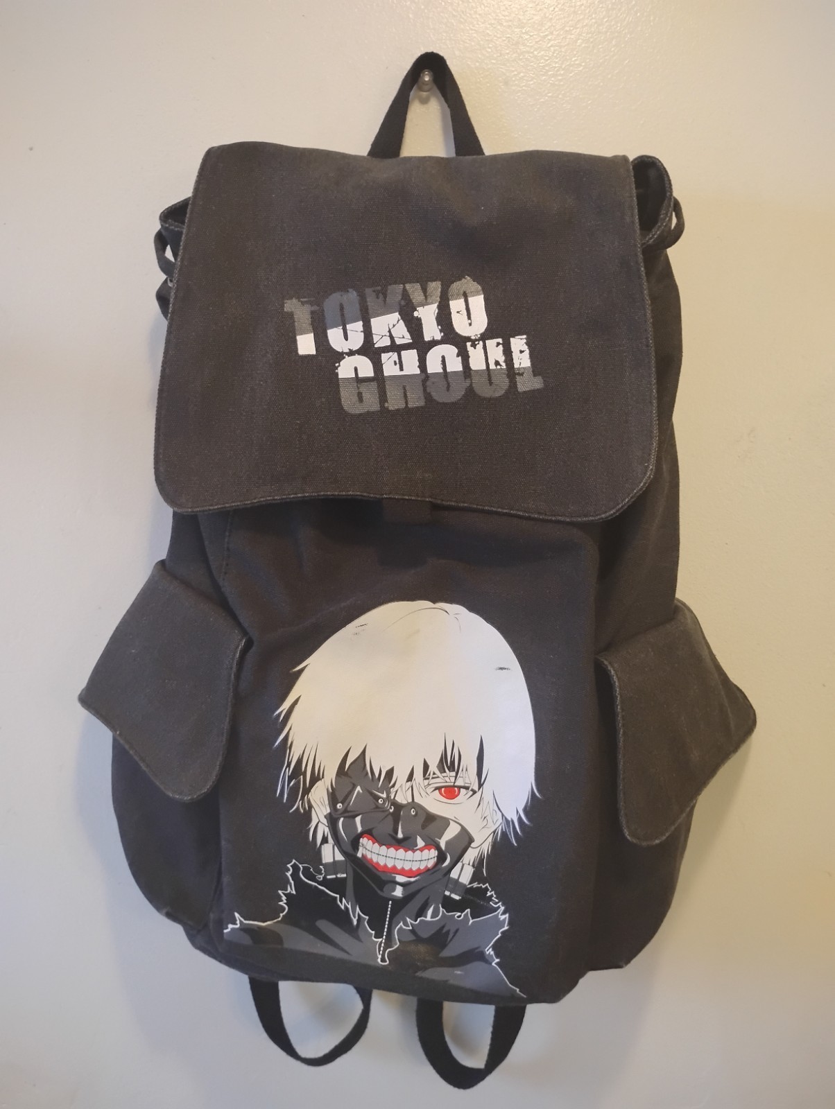 Tokyo Ghoul Ken Kaneki Anime Black Canvas Backpack