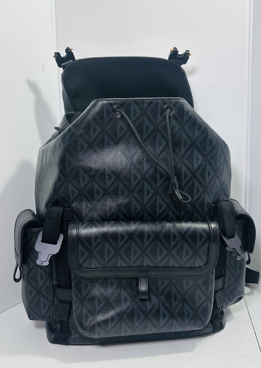 Christian Dior Hit the Road Backpack CD Diamond Coated Canvas