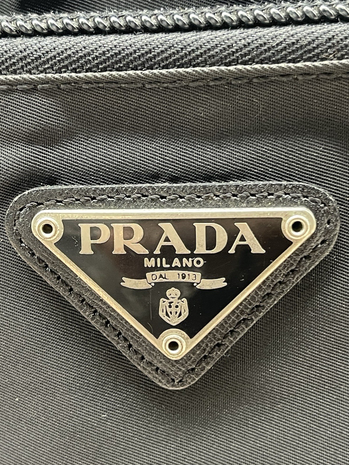 Authentic Prada Black Tessuto Nylon Briefcase Laptop Bag w/ Strap USA Seller