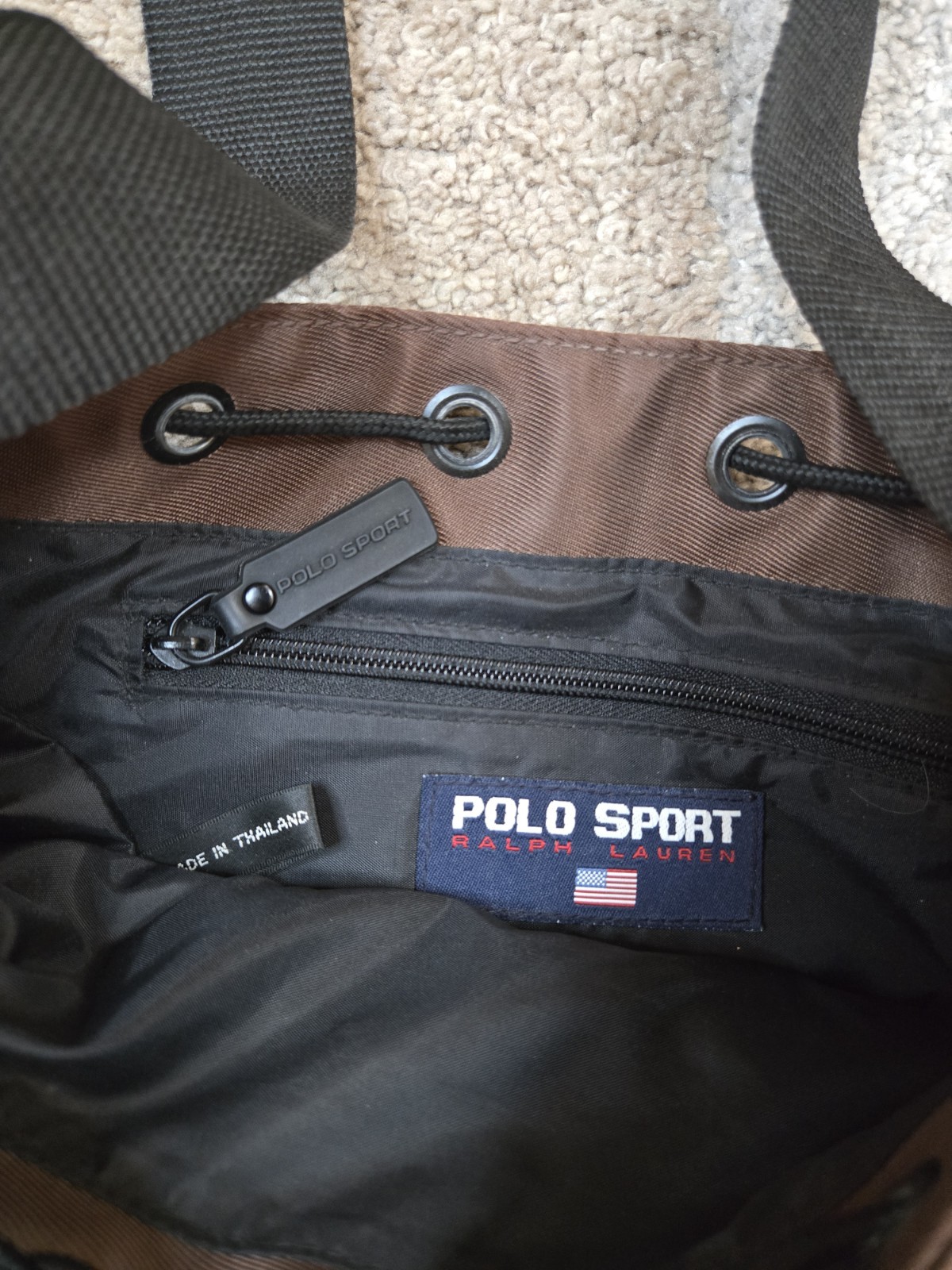 Polo Sport Ralph Lauren Vintage 90’s Messenger Shoulder Bag Brown