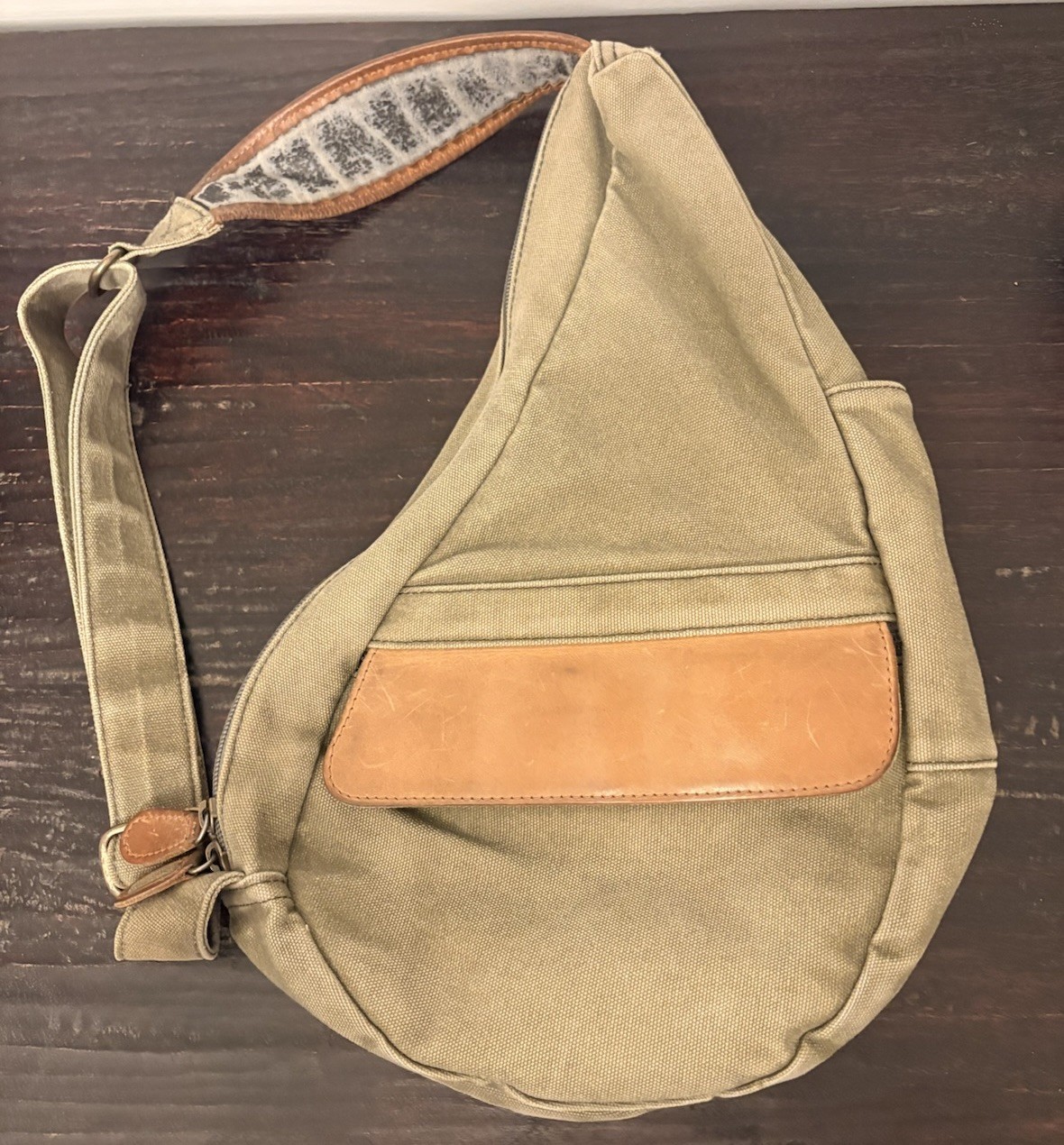 Vintage 90s LL Bean Ameribag Healthy Back Bag Crossbody Sling Canvas/Leather