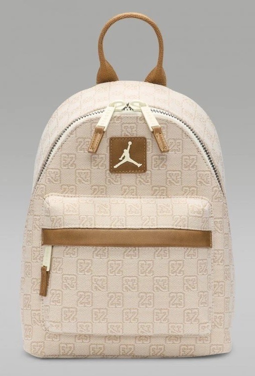 Air Jordan Monogram Logo Jacquard Mini Backpack 8L Luxury Travel Bag Coconut