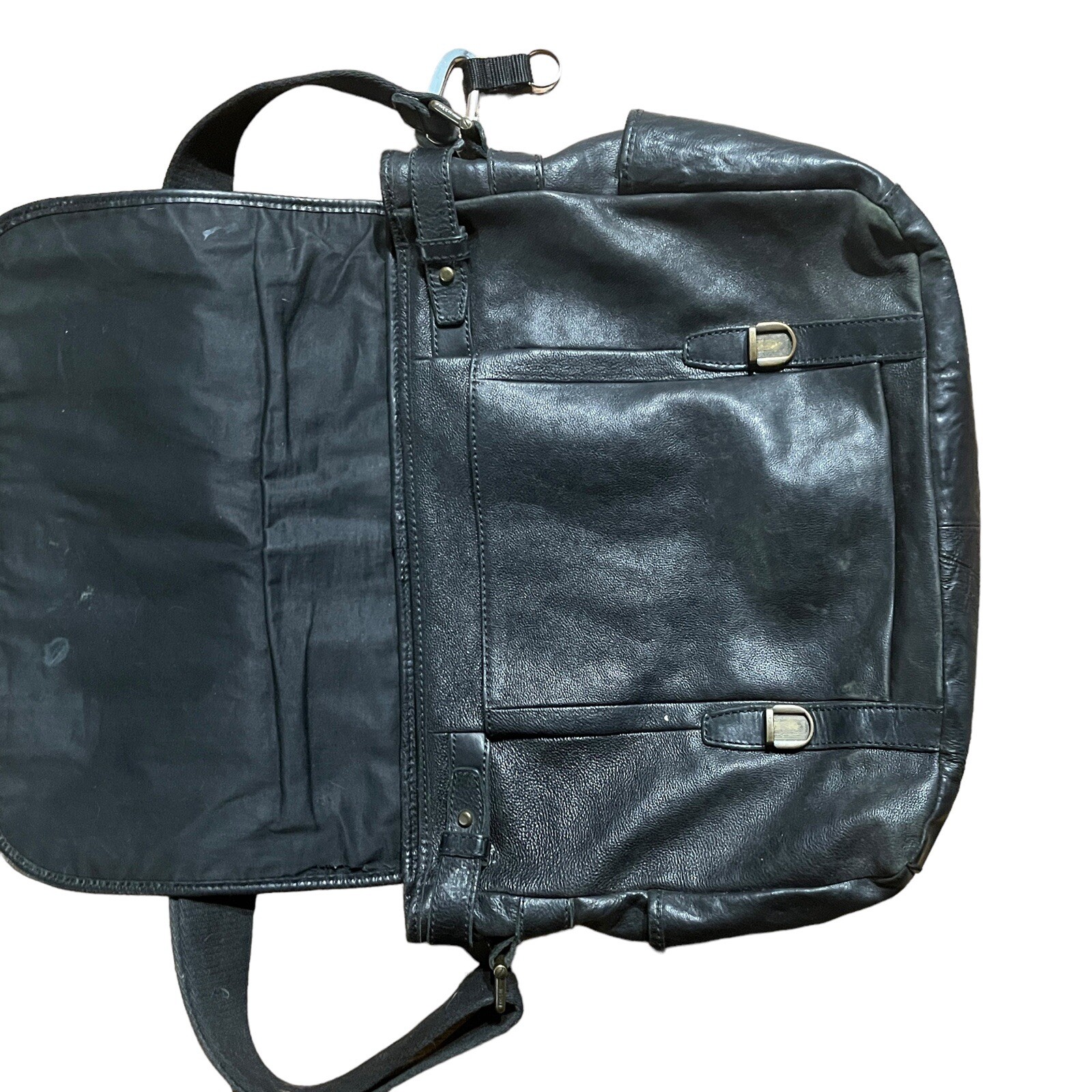 Fossil Messenger Bag Briefcase Attache Case Black Unisex ( Men’s) Estate Retro