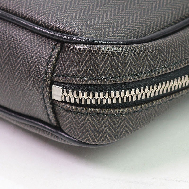 BVLGARI Weekend Briefcase Small Gray Black 2way Shoulder Men Business Bag 32541