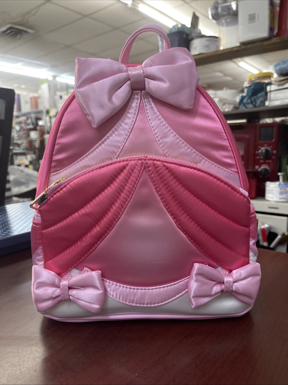 Loungefly Disney Cinderella 75th Anniversary Pink Bow Gown Cosplay Mini Backpack