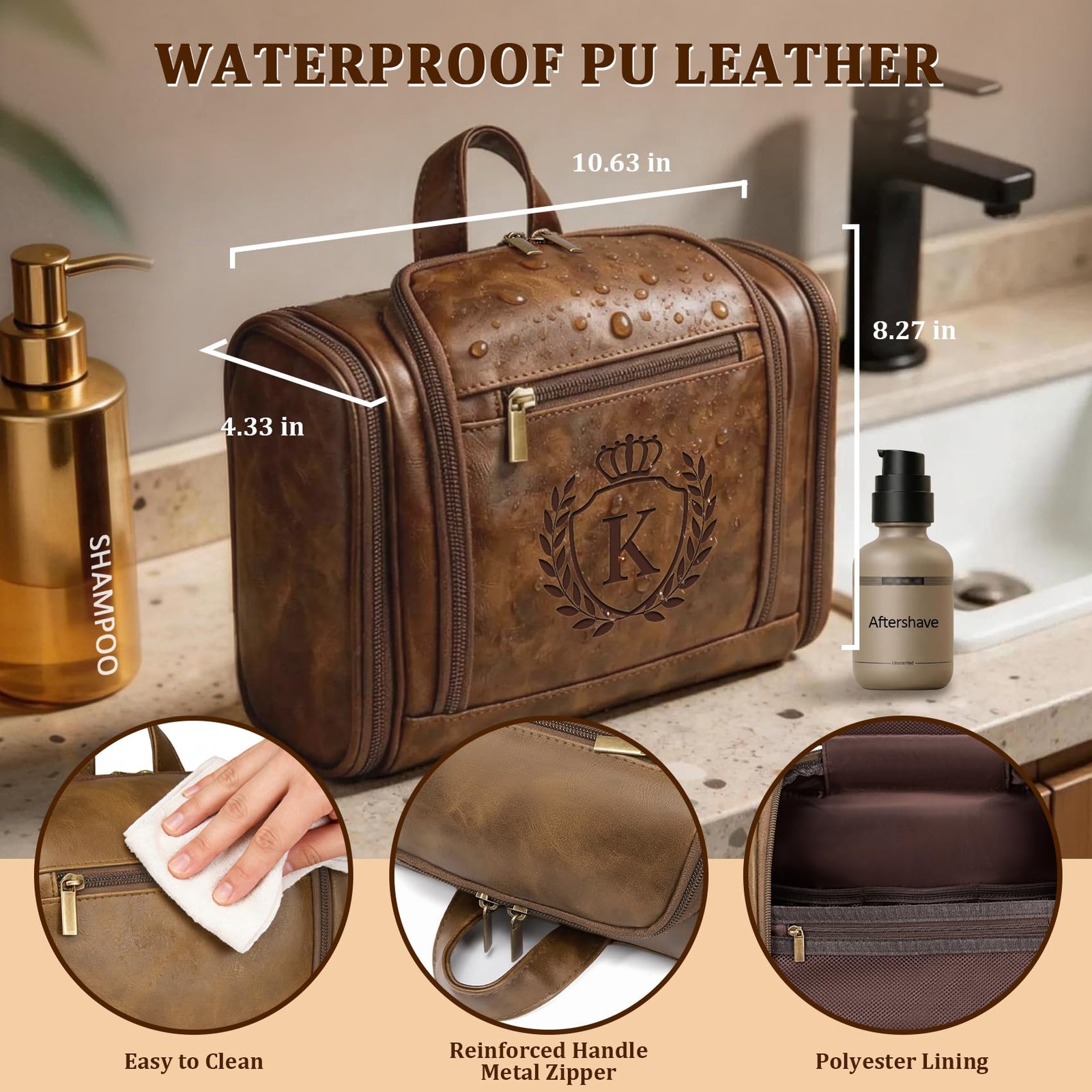 Aganmi Leather Toiletry Bag Mustard K