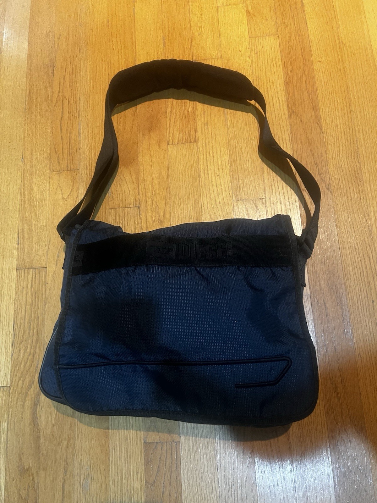Diesel Tactical Shoulder Bag Navy Black Nylon Mesh Utility Pocket Techwear Y2K