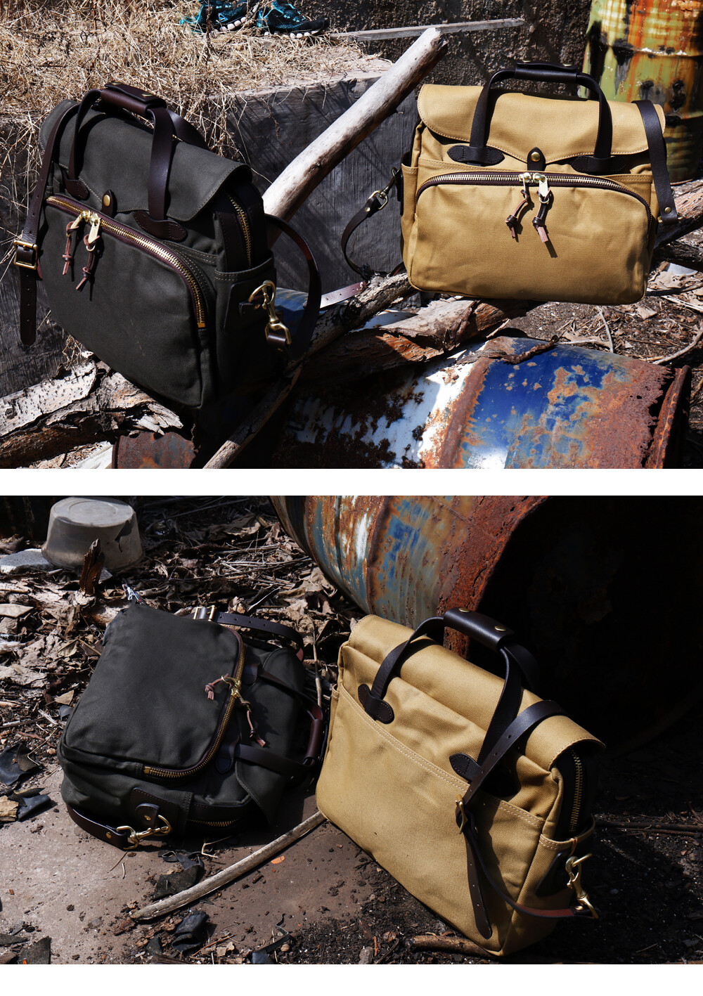22OZ Canvas Bag & Cowhide Shoulder Strap Shoulder Bag Size 39*34*16cm Handbag