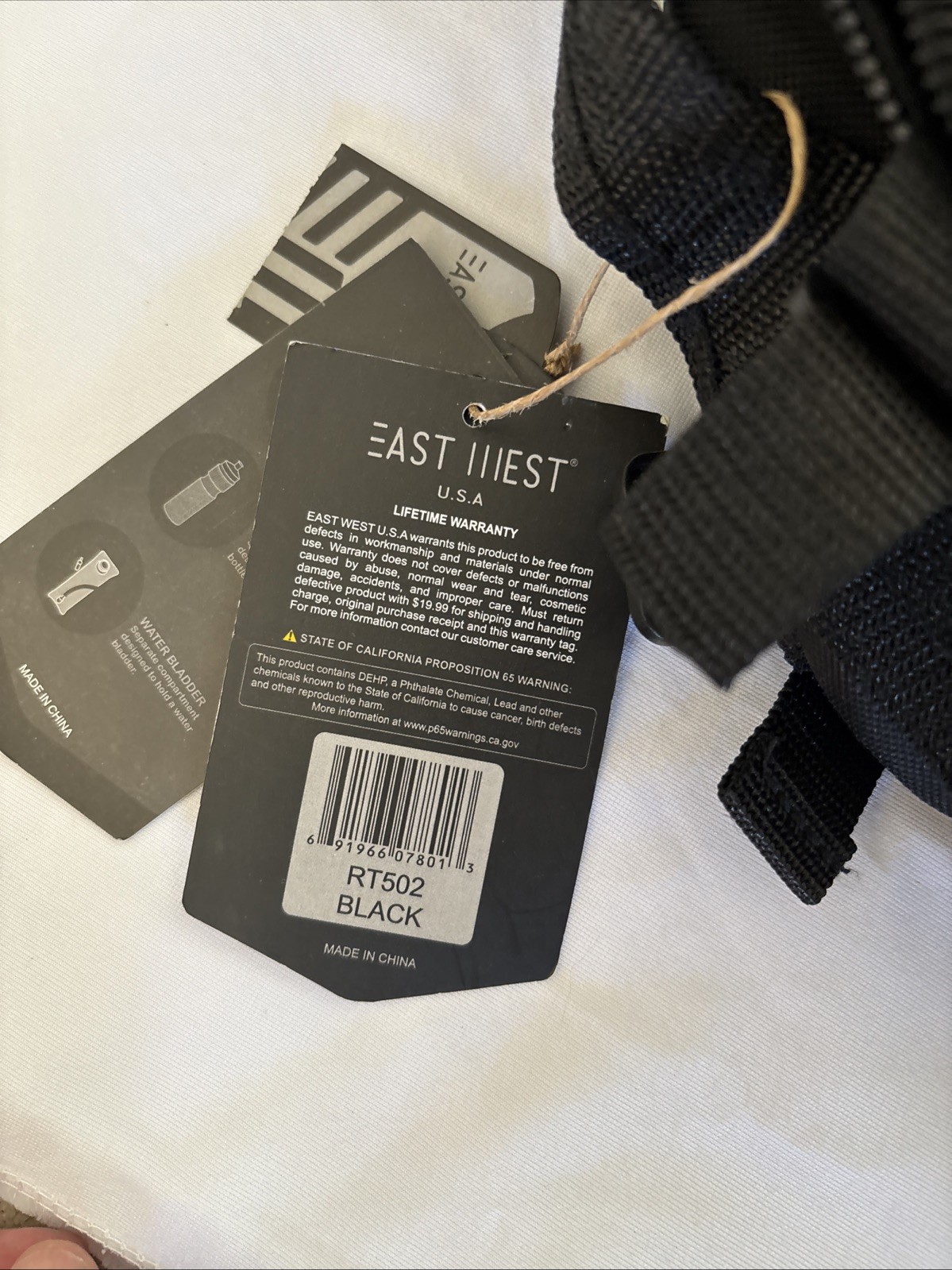 East West USA Tactical Backpack Black RT502 NWT