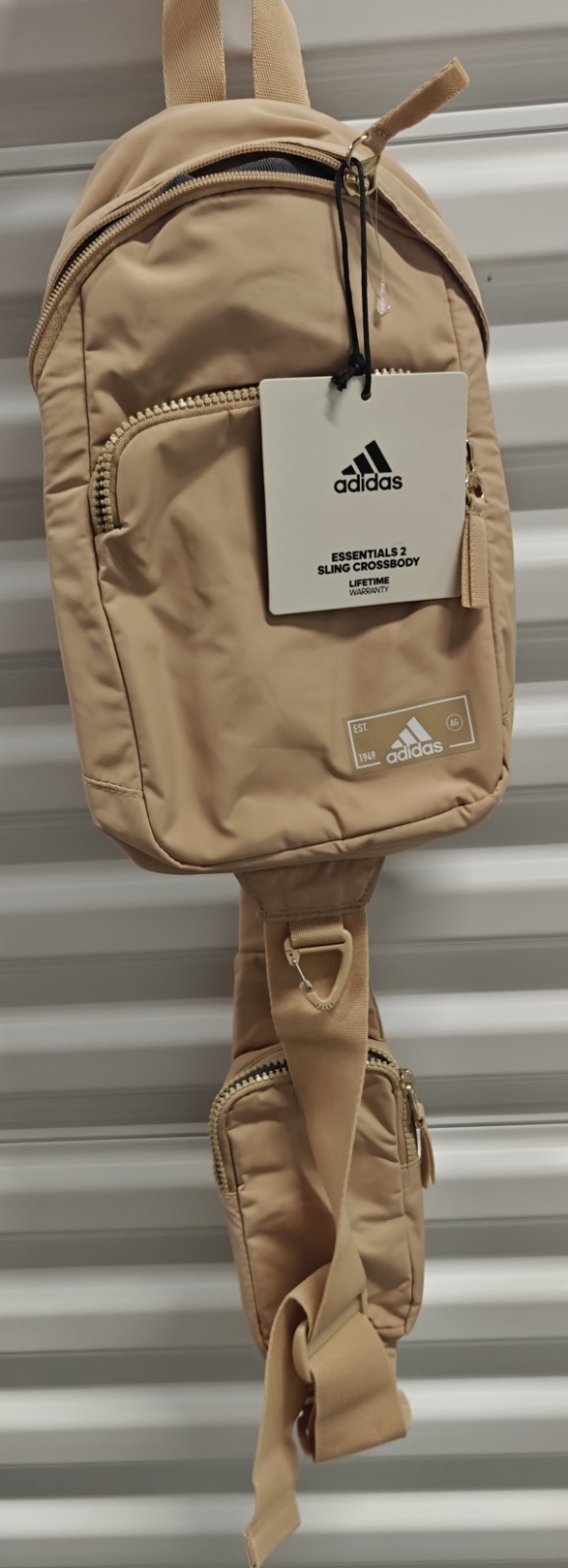 NWT Adidas Essentials 2 Sling Crossbody Bag Magic Beige Off White Gilver NEW