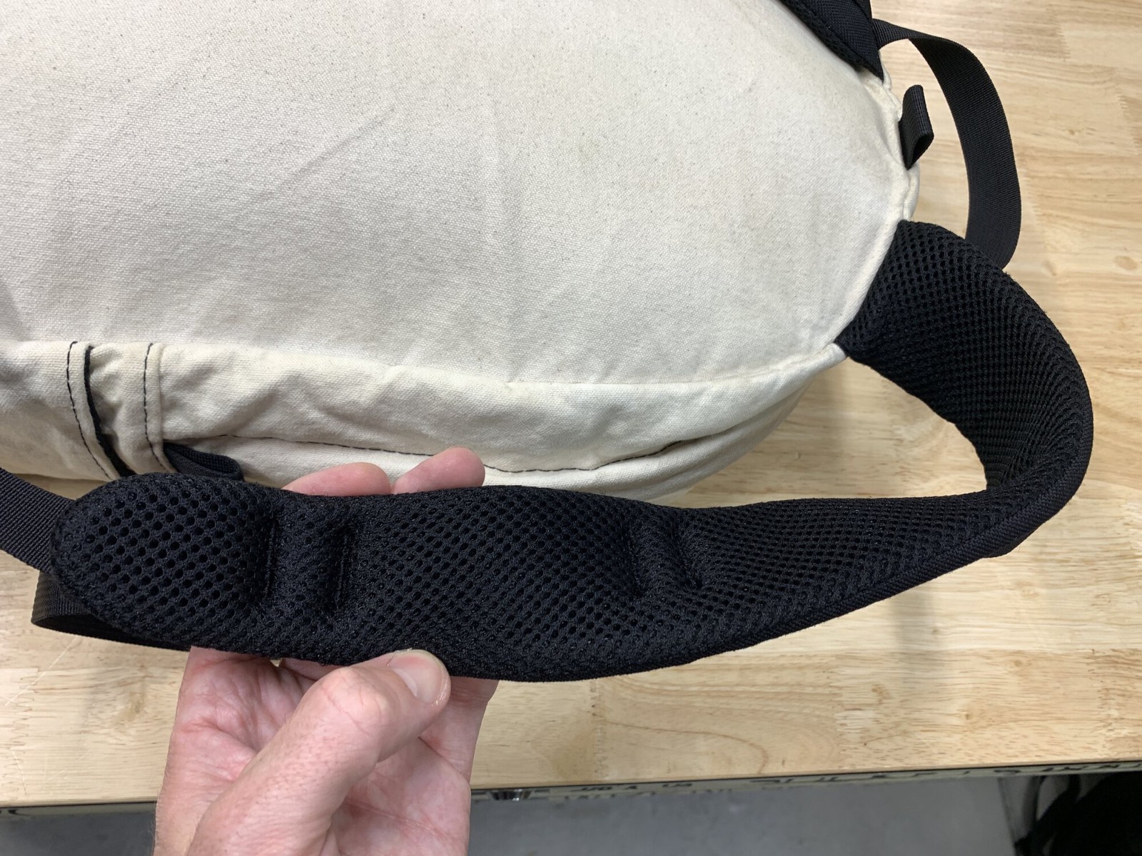 Topo Designs Daypack Backpack Off-White/Beige/Brown Leather USA-made Cordura