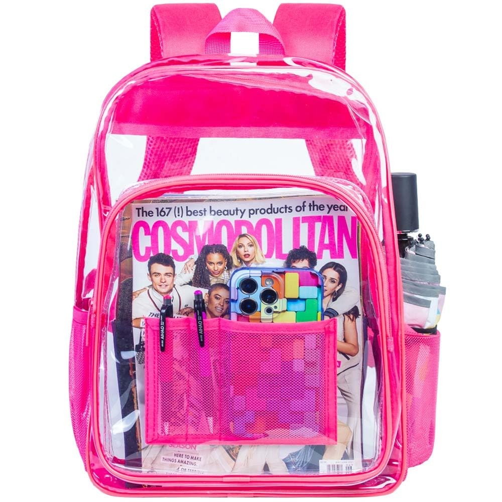 Clear Backpack Heavy Duty Transparent Bookbag See Through PVC Womens Mens