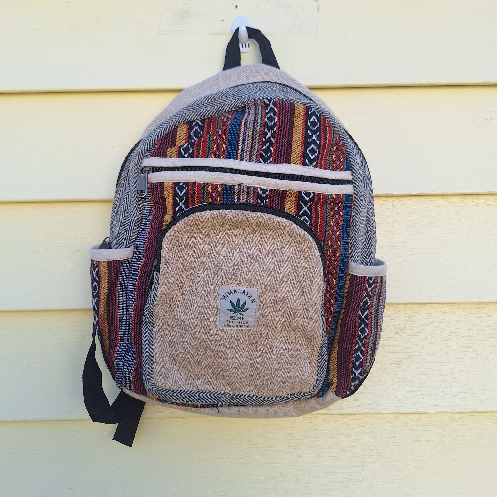 Hemp Backpack Himalayan Hemp Southwestern Aztec Chevron Boho Hippie Festival