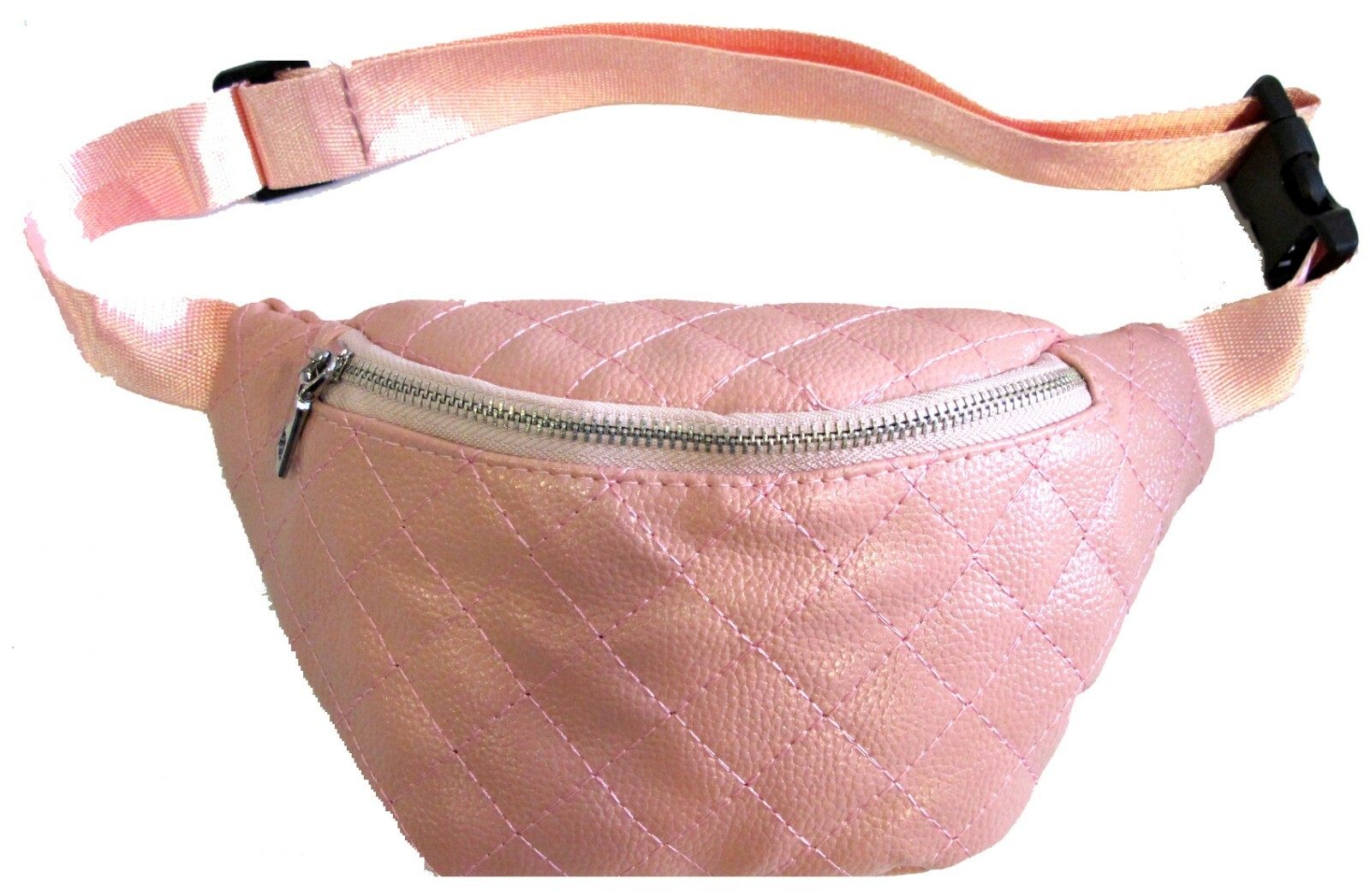 Quilted Pattern Soft Faux Leather Fanny Pack Waist Bag One Zipper Pocket 5 Color